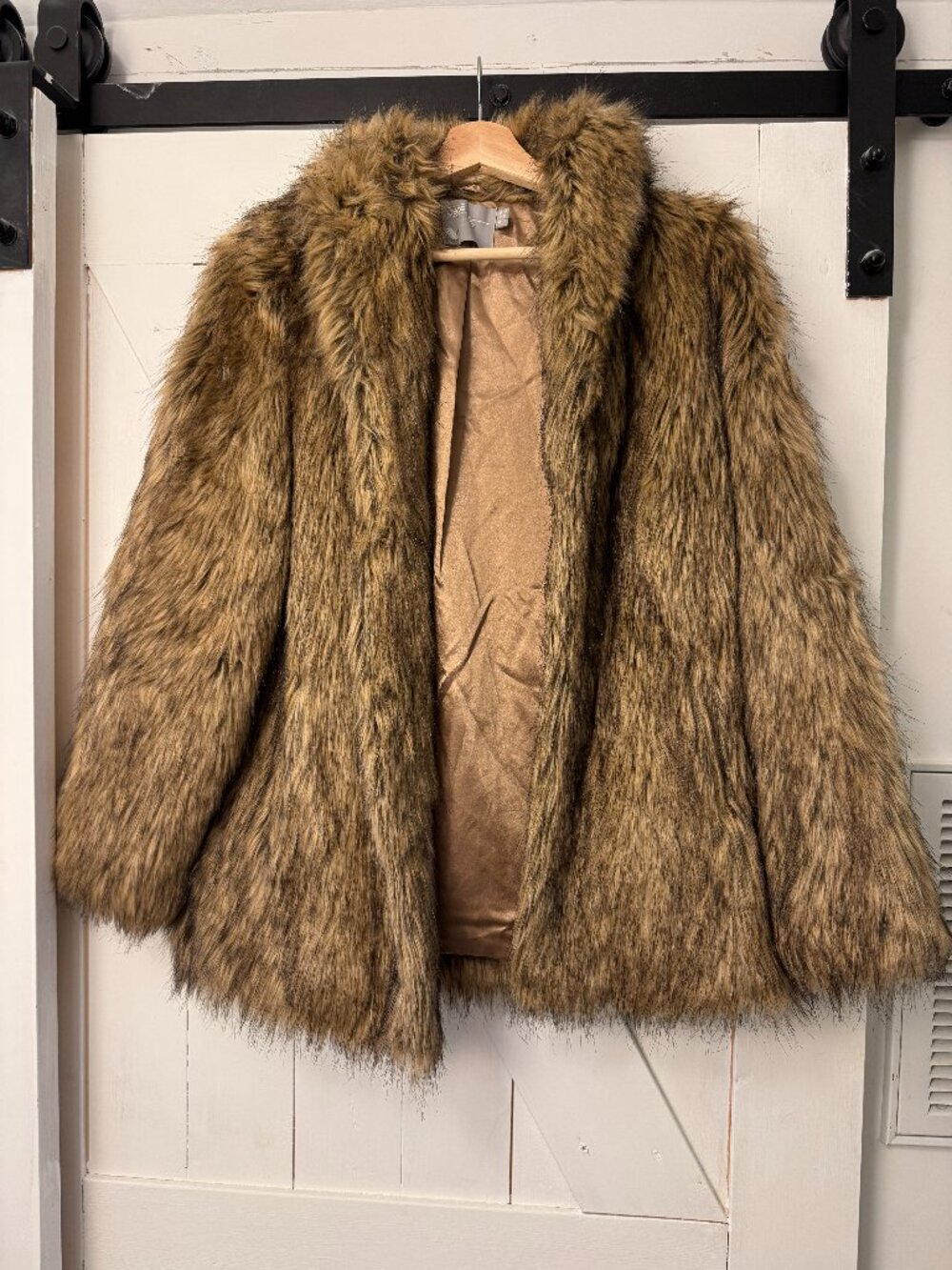 ASOS Brown Faux Fur Coat Women's Small Festival Winter Jacket